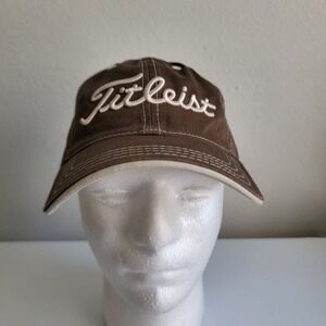 Titleist FootJoy FJ Golf Strapback Hat Cap Logo Brown Tan Adjustable Men‎